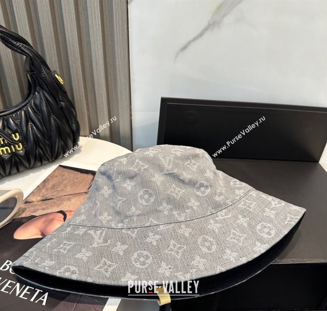 Louis Vuitton Denim Bucket Hat Grey 2025 0617 (SHI-250617043)