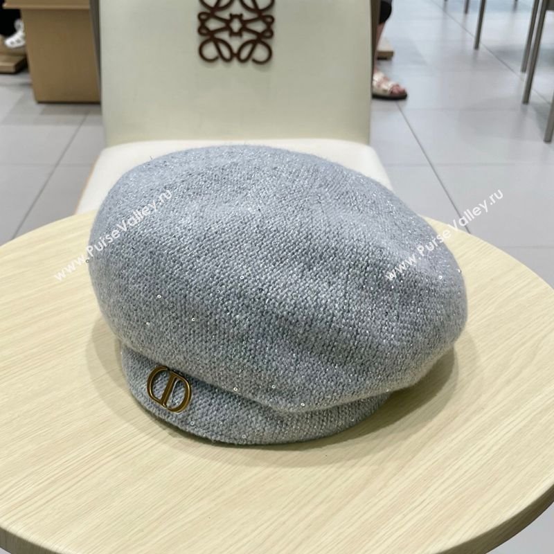 Dior CD Knit Beret Hat Grey 2025 0724 (SHI-250724050)