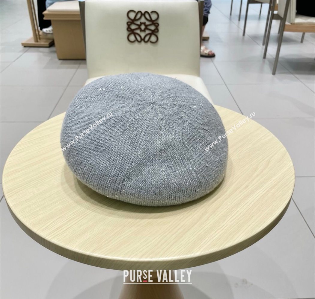 Dior CD Knit Beret Hat Grey 2025 0724 (SHI-250724050)