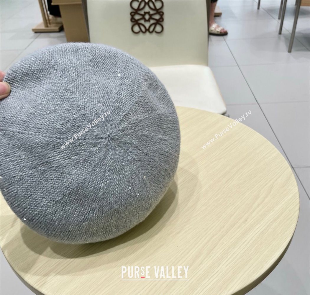 Dior CD Knit Beret Hat Grey 2025 0724 (SHI-250724050)