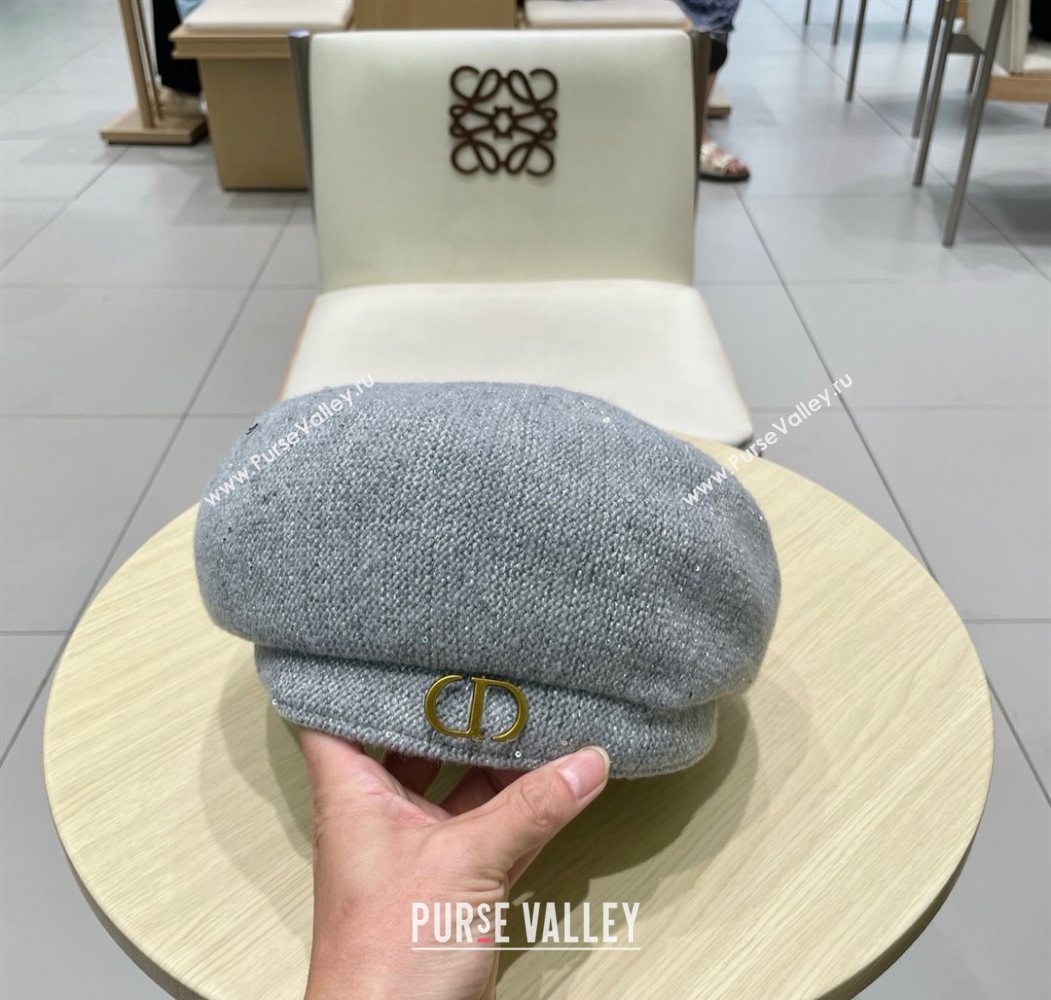 Dior CD Knit Beret Hat Grey 2025 0724 (SHI-250724050)