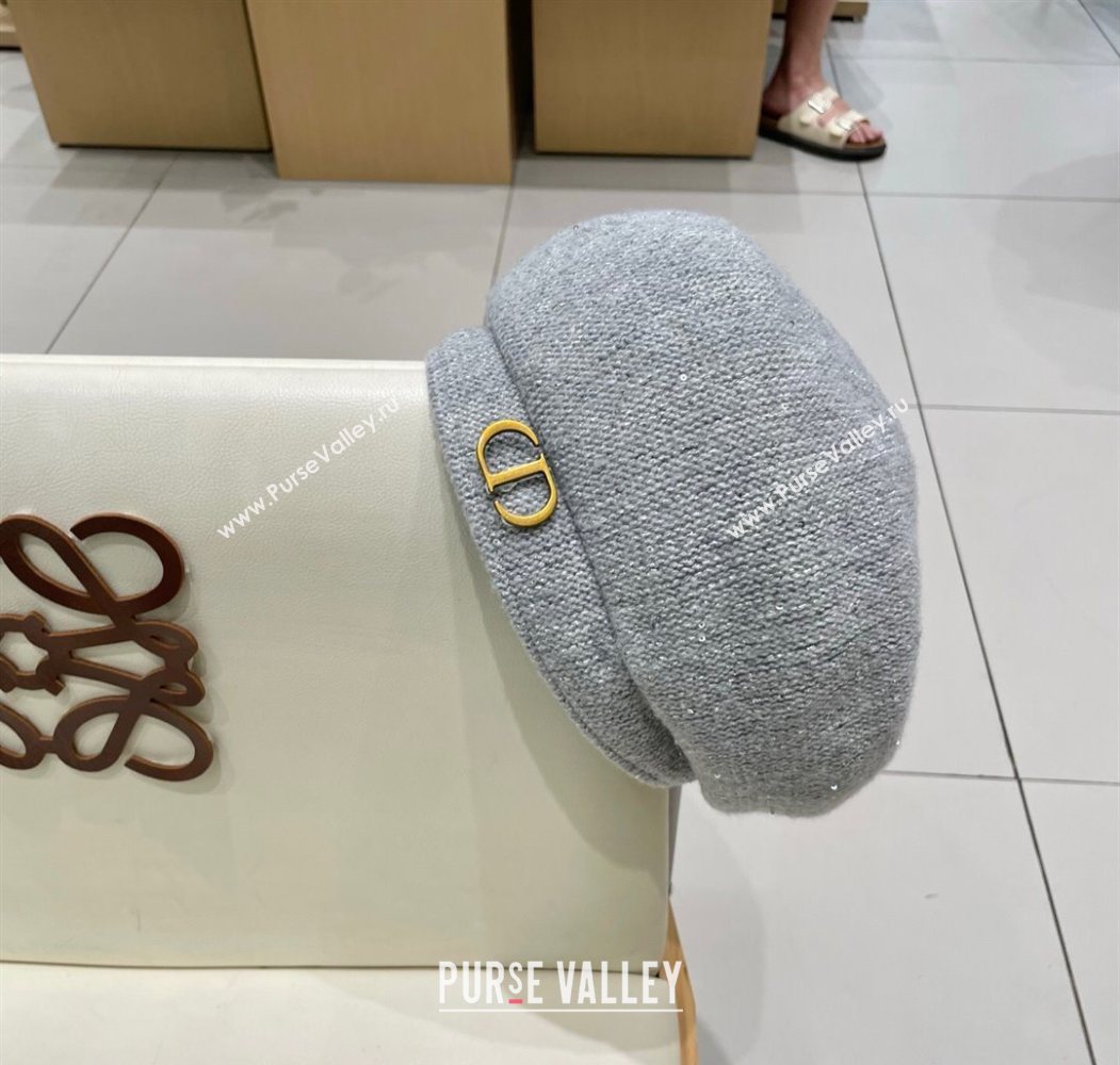 Dior CD Knit Beret Hat Grey 2025 0724 (SHI-250724050)
