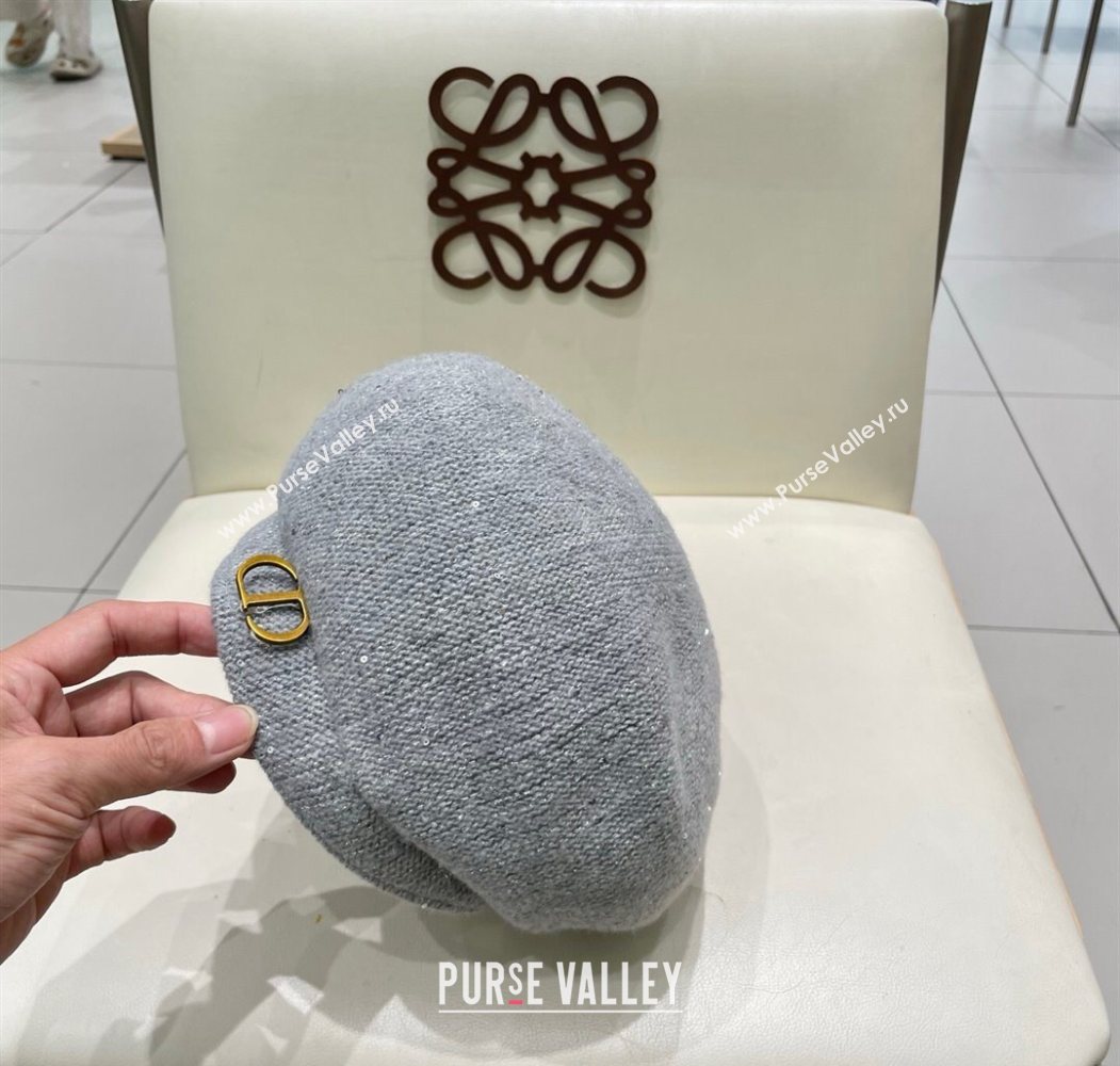 Dior CD Knit Beret Hat Grey 2025 0724 (SHI-250724050)