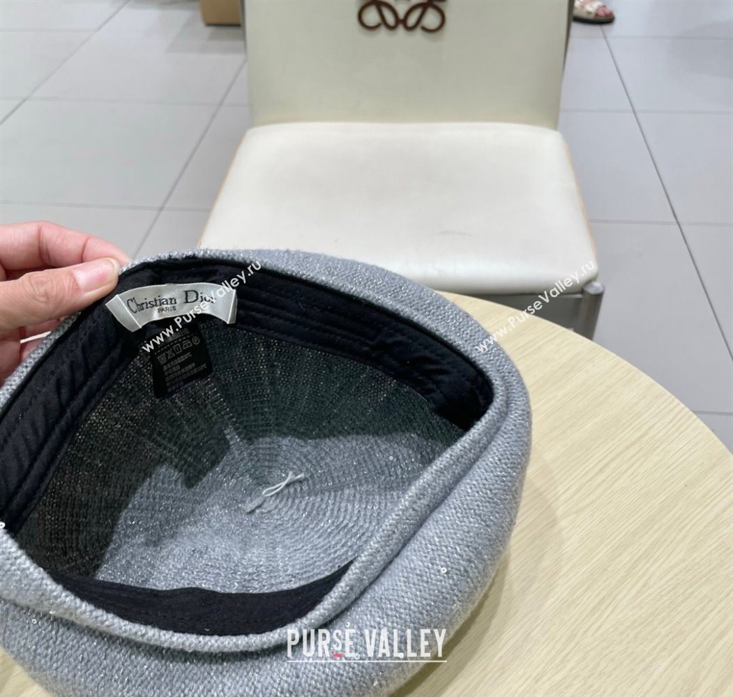 Dior CD Knit Beret Hat Grey 2025 0724 (SHI-250724050)