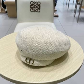 Dior CD Knit Beret Hat White 2025 0724 (SHI-250724051)