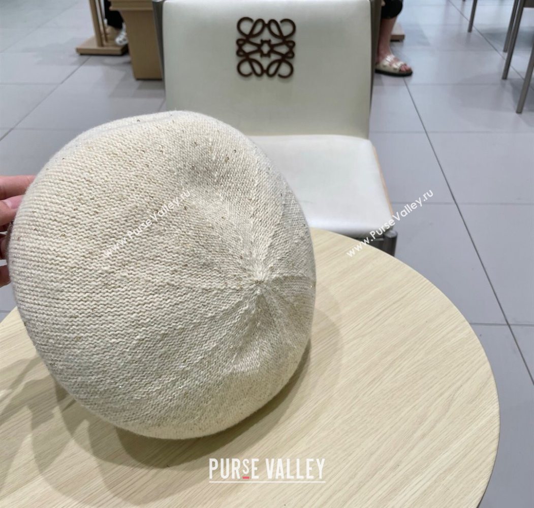 Dior CD Knit Beret Hat White 2025 0724 (SHI-250724051)