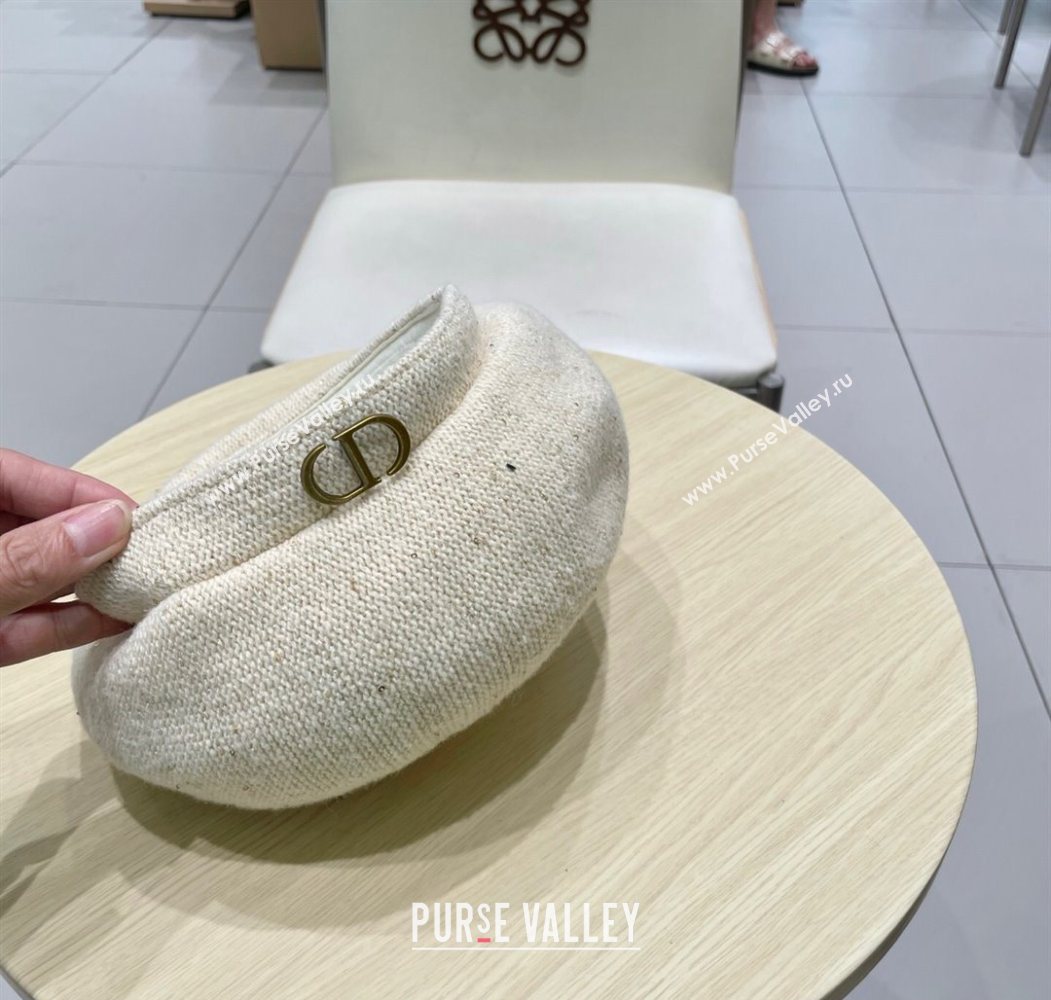 Dior CD Knit Beret Hat White 2025 0724 (SHI-250724051)