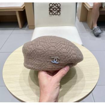 Chanel CC Knit Beret Hat Grey 2025 0724 (SHI-250724055)