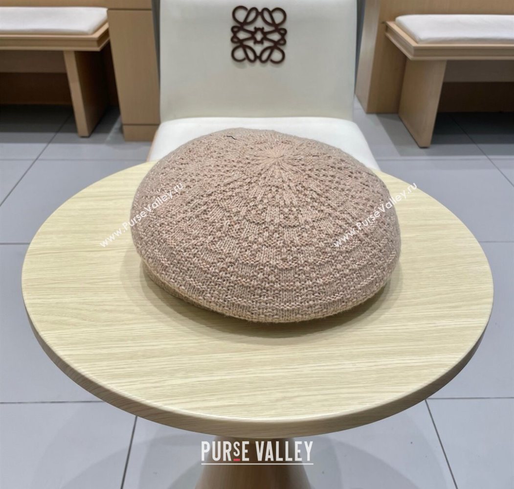 Chanel CC Knit Beret Hat Beige 2025 0724 (SHI-250724056)