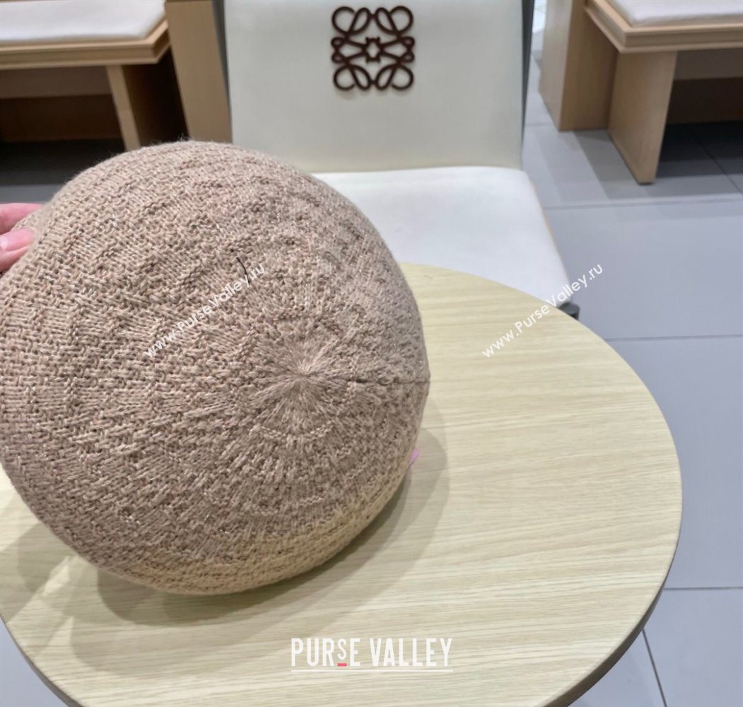 Chanel CC Knit Beret Hat Beige 2025 0724 (SHI-250724056)