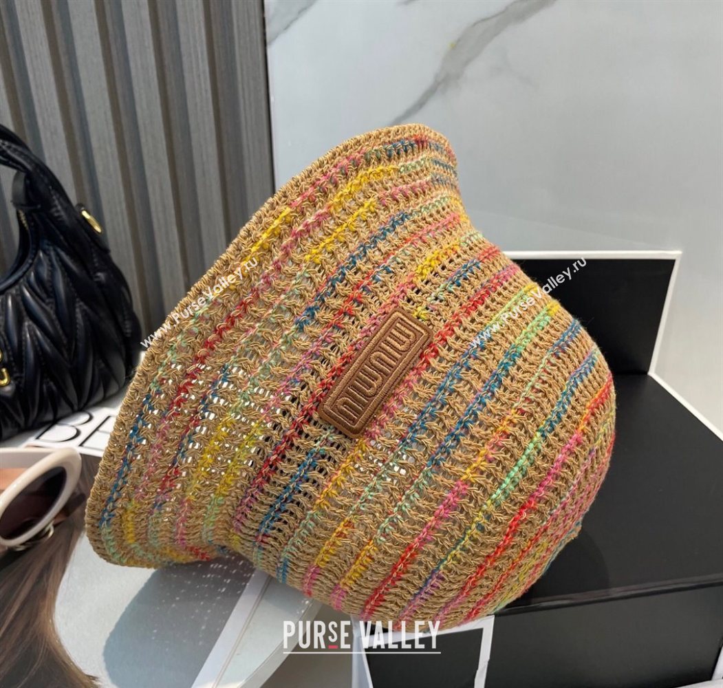 Miu Miu Knit Multicolor Bucket Hat Brown 2025 0724 (MAO-250724037)