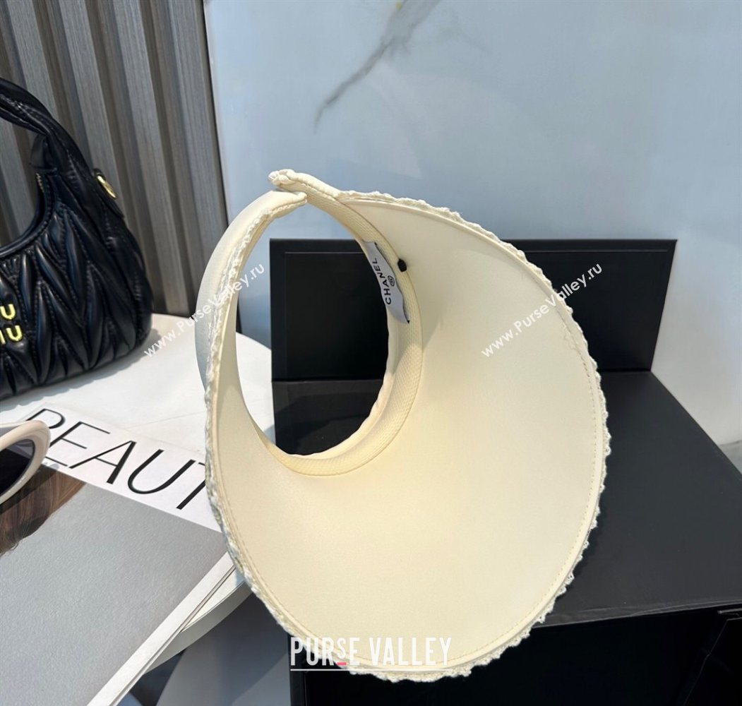 Chanel Crochet Visor Hat White 2025 0724 (MAO-250724041)