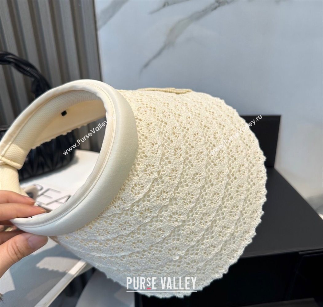 Chanel Crochet Visor Hat White 2025 0724 (MAO-250724041)