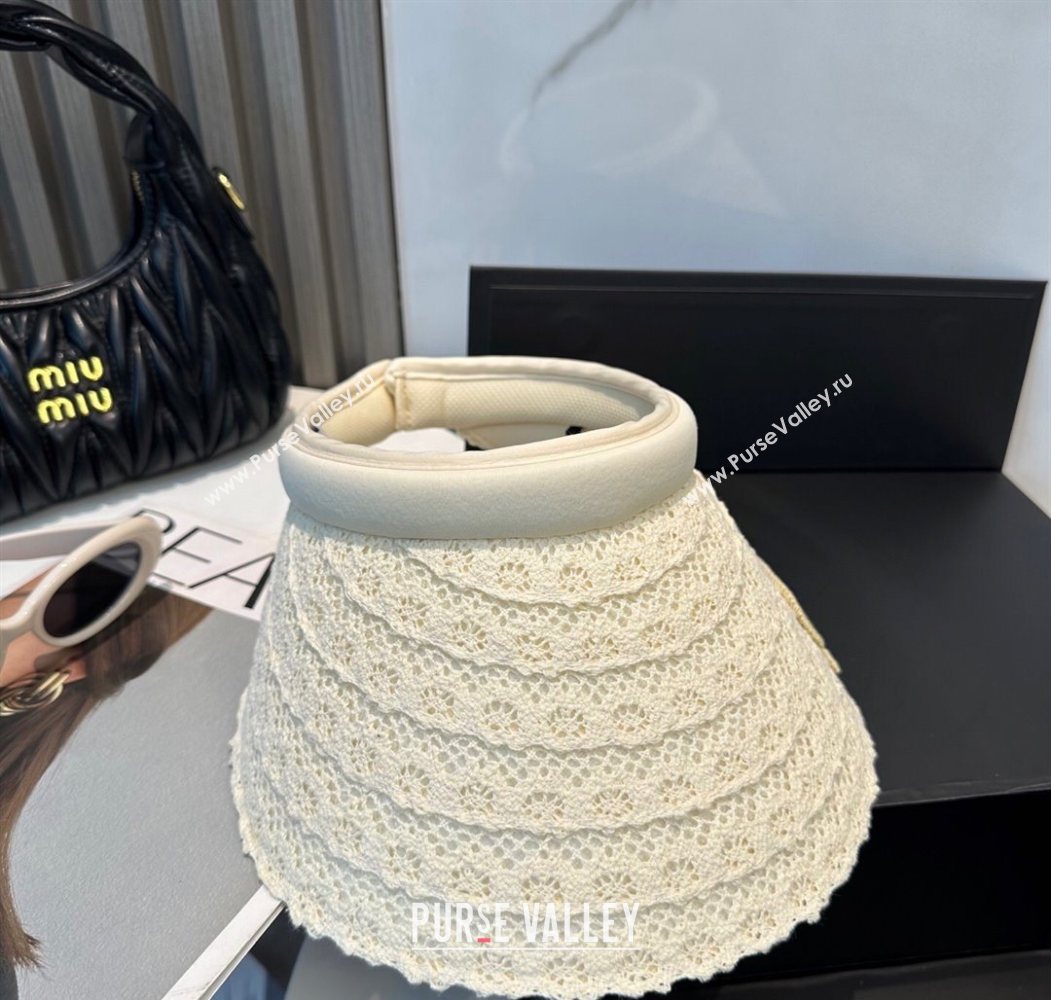 Chanel Crochet Visor Hat White 2025 0724 (MAO-250724041)