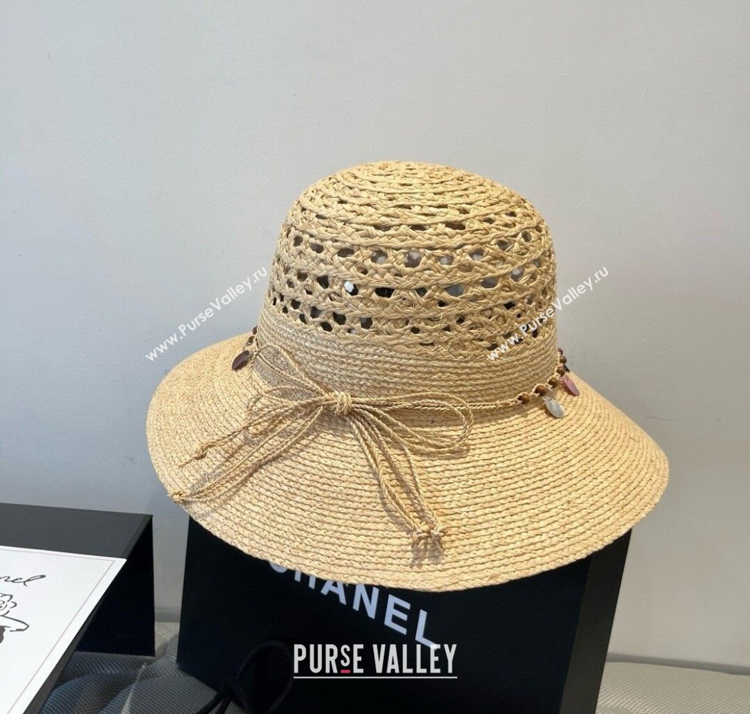 Miu Miu Straw Wide Brim Hat with Sequins 2025 0724 (SHI-250724064)