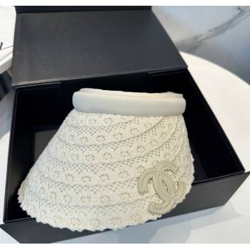 Chanel Crochet Visor Hat White 2025 0724 (MAO-250724041)