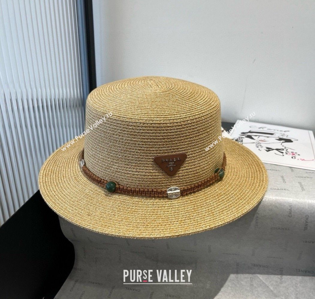Prada Straw Wide Brim Hat with Braided Band 2025 0724 (SHI-250724066)