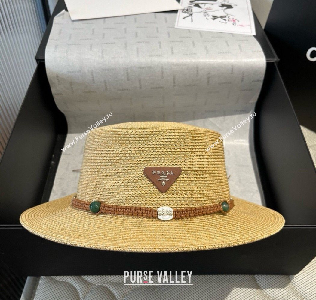 Prada Straw Wide Brim Hat with Braided Band 2025 0724 (SHI-250724066)