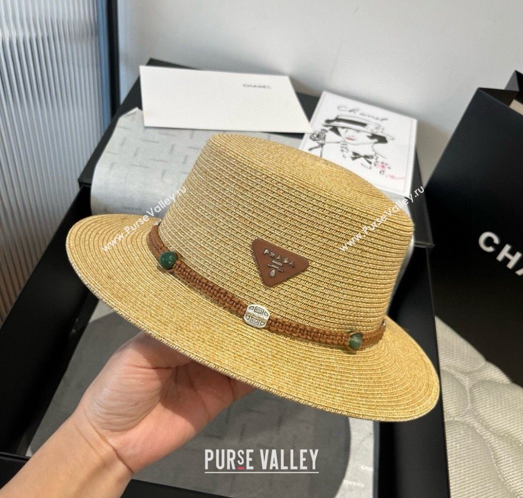 Prada Straw Wide Brim Hat with Braided Band 2025 0724 (SHI-250724066)