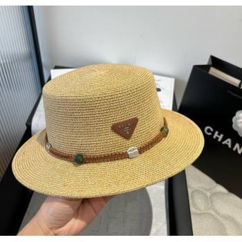 Prada Straw Wide Brim Hat with Braided Band 2025 0724 (SHI-250724066)