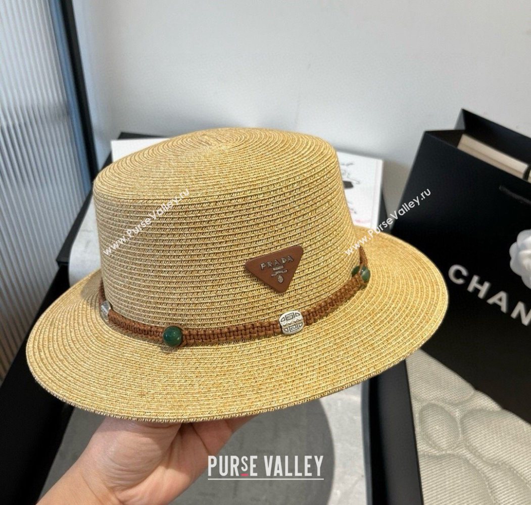 Prada Straw Wide Brim Hat with Braided Band 2025 0724 (SHI-250724066)