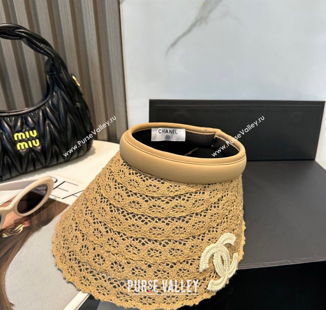 Chanel Crochet Visor Hat Khaki 2025 0724 (MAO-250724042)