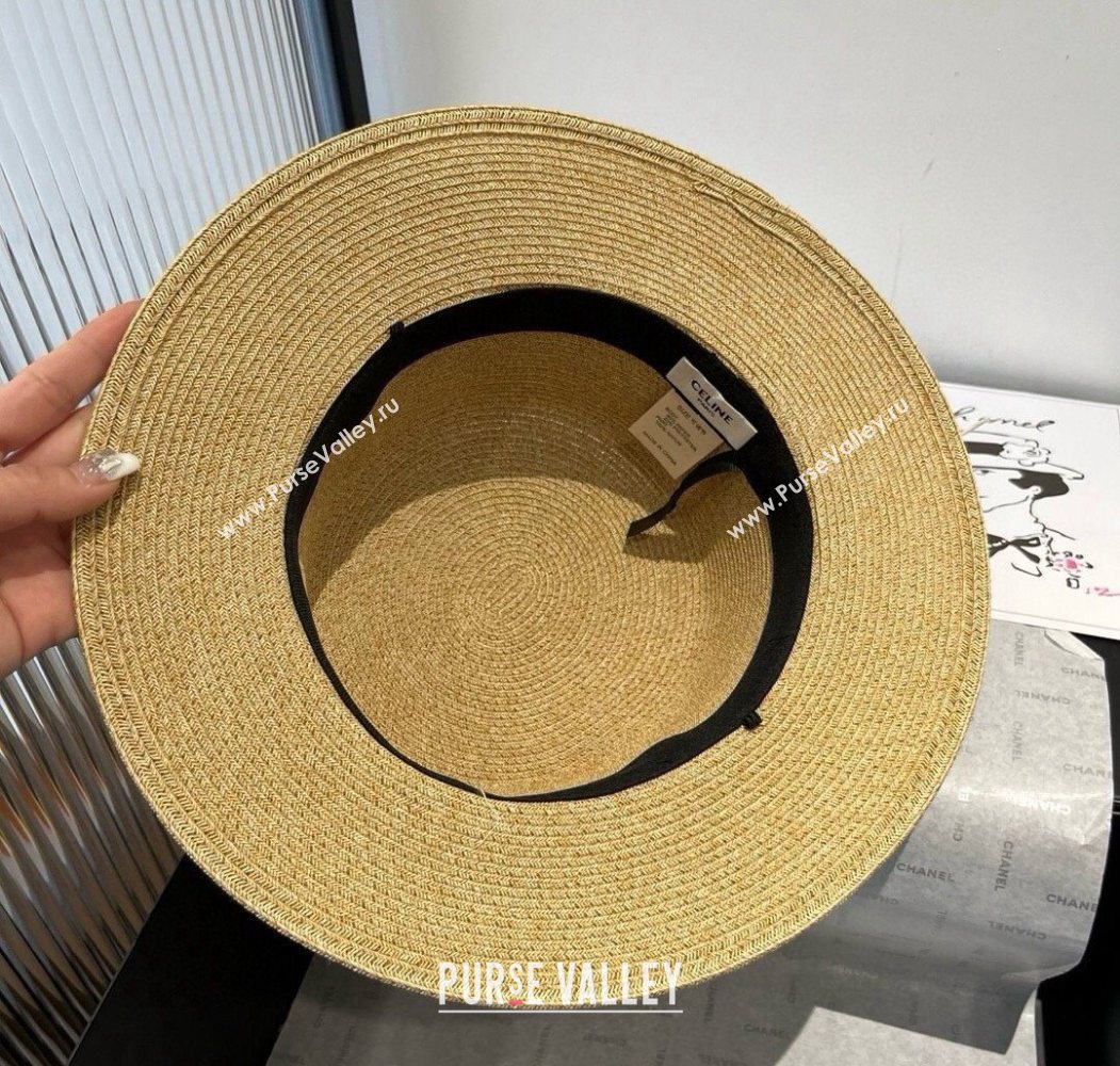 Chanel Straw Wide Brim Hat with Beads Band 2025 0724 (SHI-250724070)