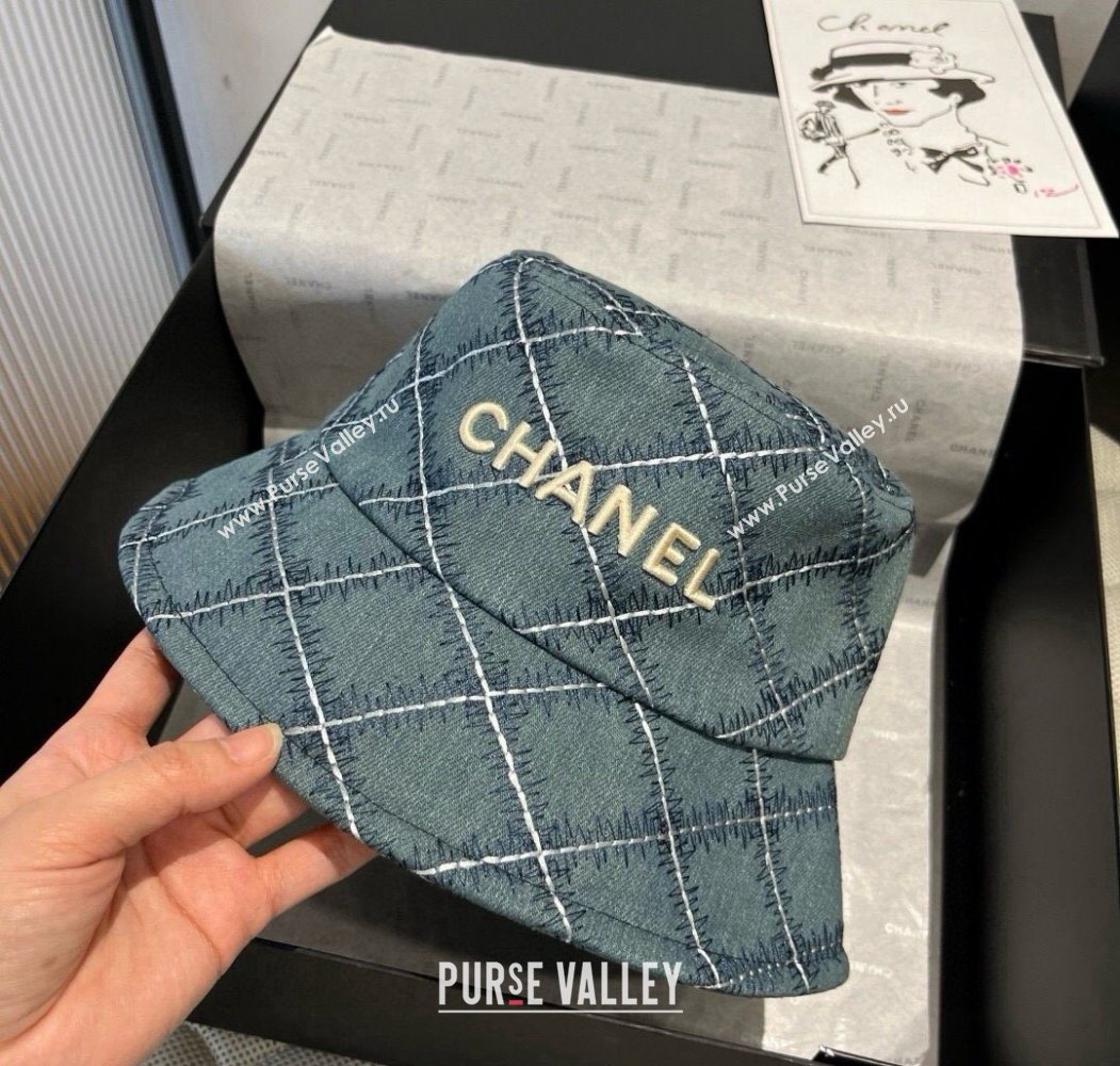 Chanel Quilted Bucket Hat Blue 2025 0724 (SHI-250724071)