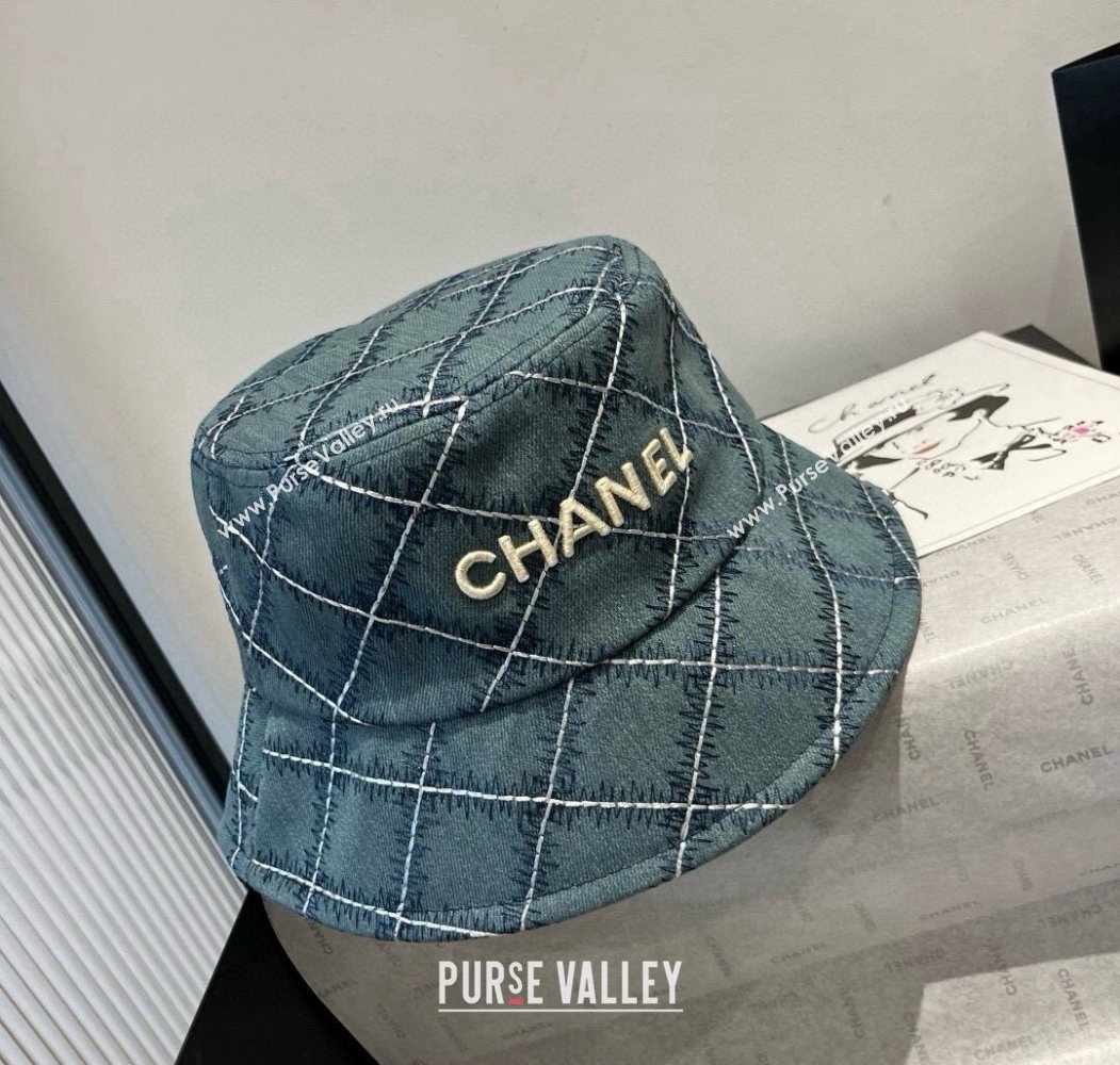 Chanel Quilted Bucket Hat Blue 2025 0724 (SHI-250724071)