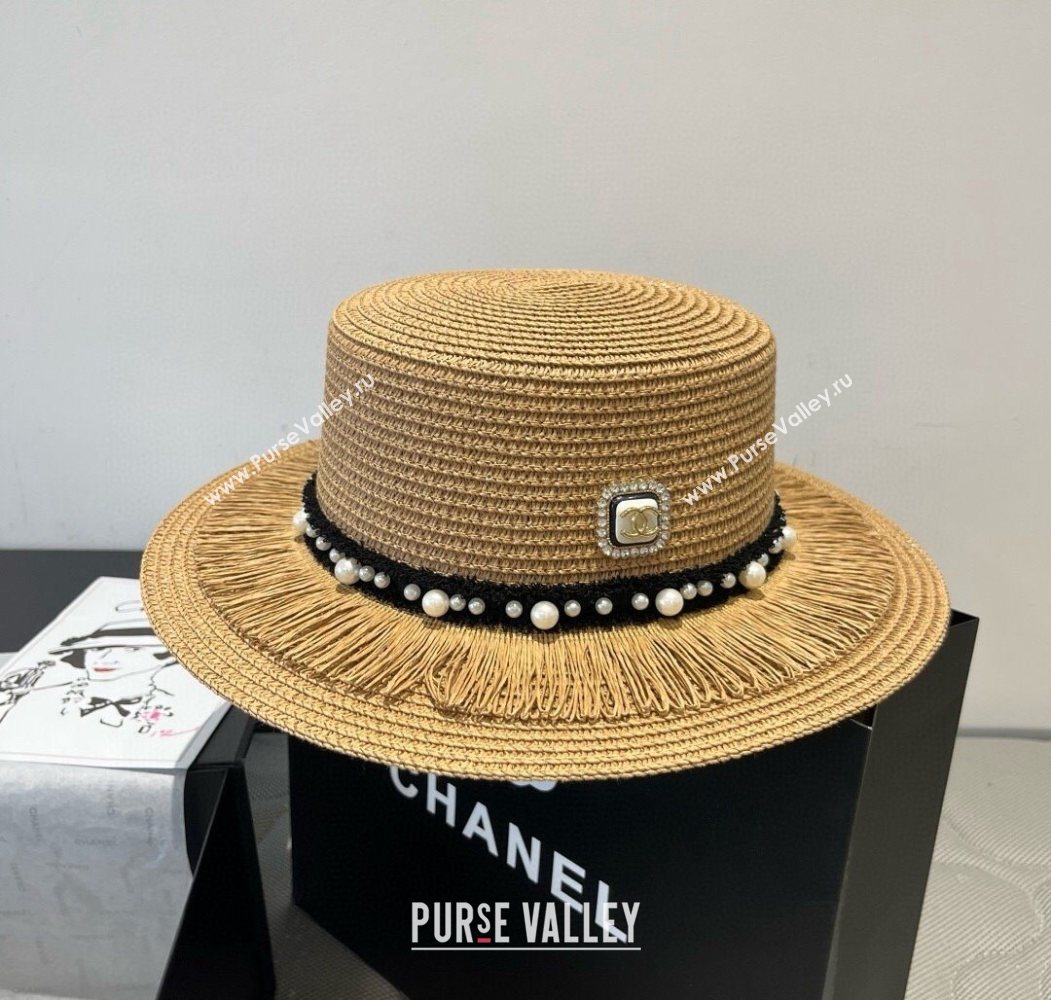 Chanel Straw Wide Brim Hat with Fringe 2025 0724 (SHI-250724072)