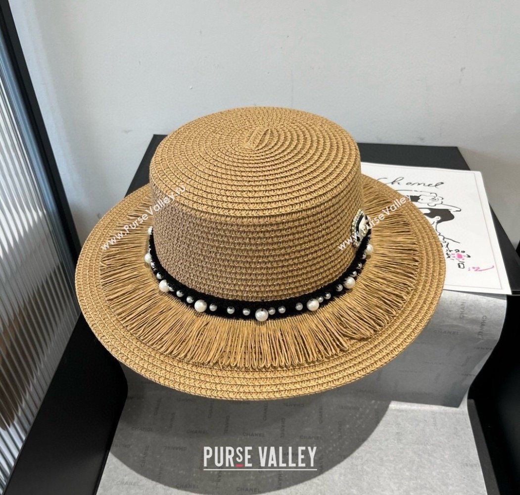 Chanel Straw Wide Brim Hat with Fringe 2025 0724 (SHI-250724072)
