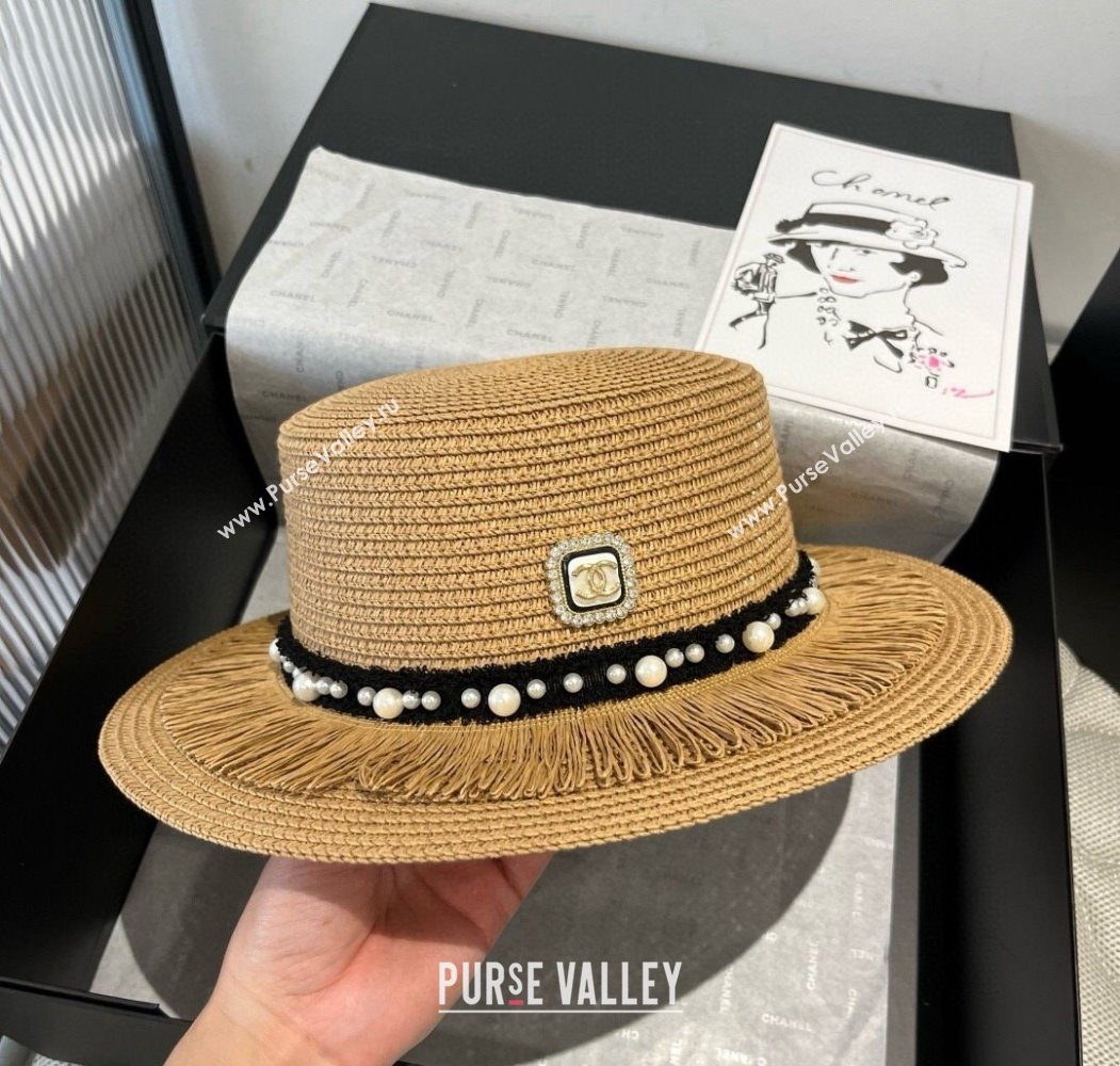 Chanel Straw Wide Brim Hat with Fringe 2025 0724 (SHI-250724072)