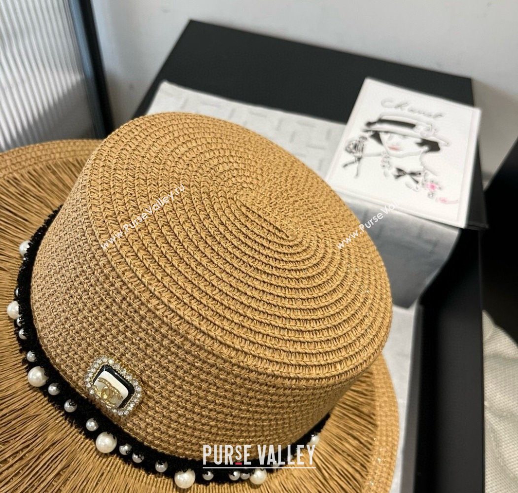 Chanel Straw Wide Brim Hat with Fringe 2025 0724 (SHI-250724072)