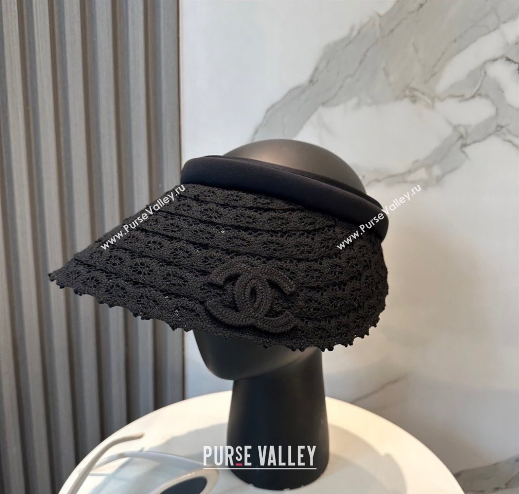 Chanel Crochet Visor Hat Black 2025 0724 (MAO-250724043)