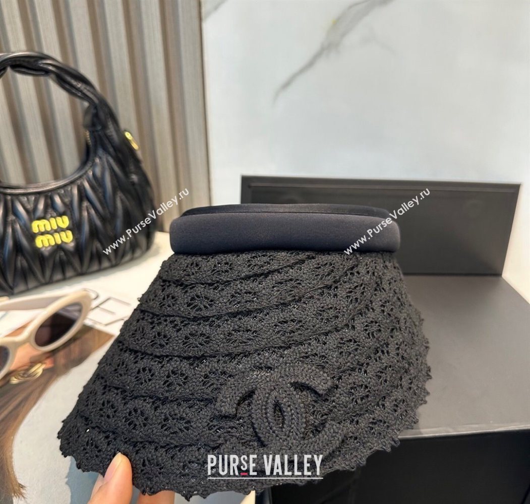 Chanel Crochet Visor Hat Black 2025 0724 (MAO-250724043)