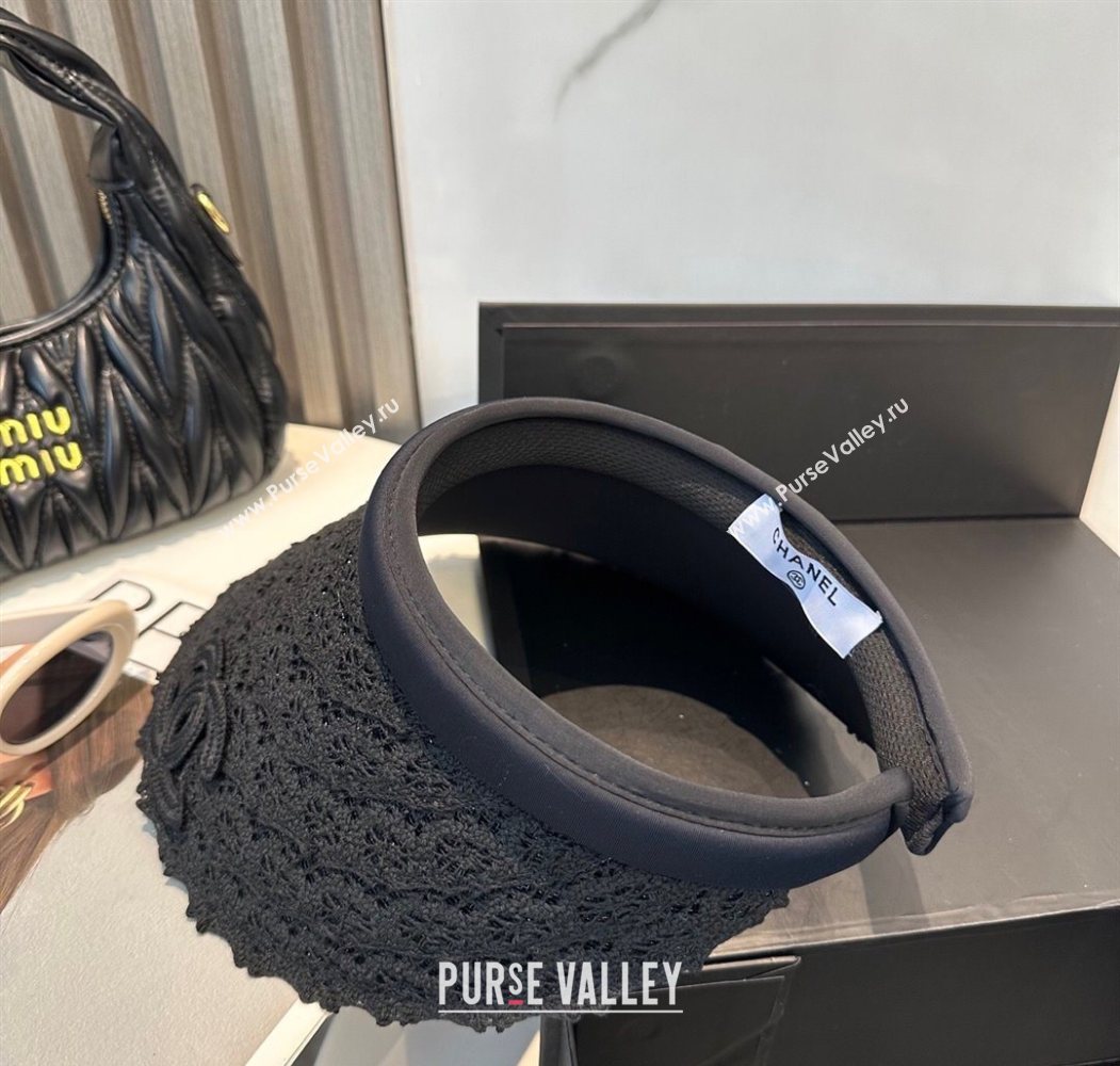 Chanel Crochet Visor Hat Black 2025 0724 (MAO-250724043)