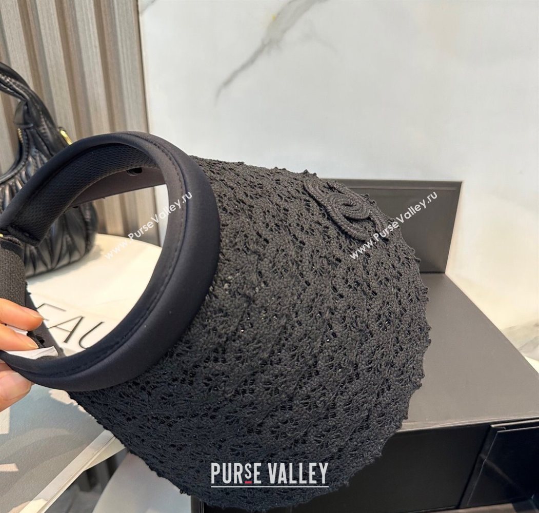 Chanel Crochet Visor Hat Black 2025 0724 (MAO-250724043)