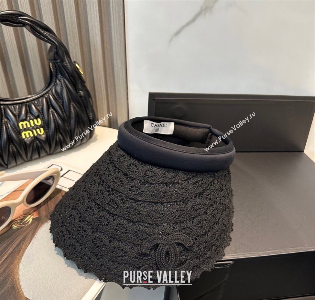 Chanel Crochet Visor Hat Black 2025 0724 (MAO-250724043)