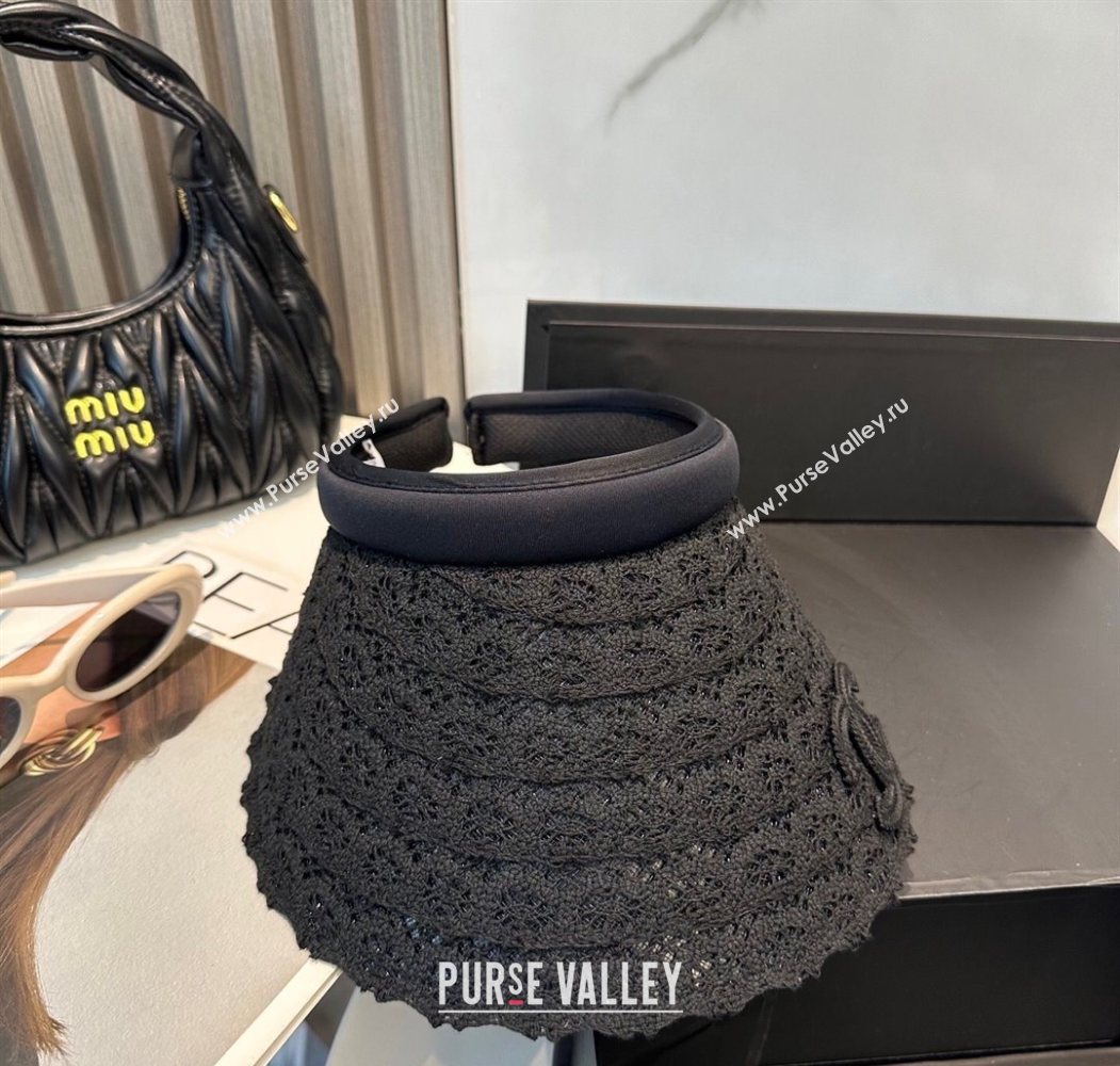 Chanel Crochet Visor Hat Black 2025 0724 (MAO-250724043)