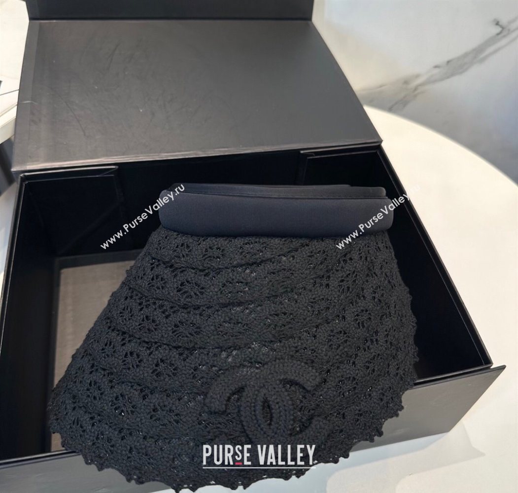 Chanel Crochet Visor Hat Black 2025 0724 (MAO-250724043)