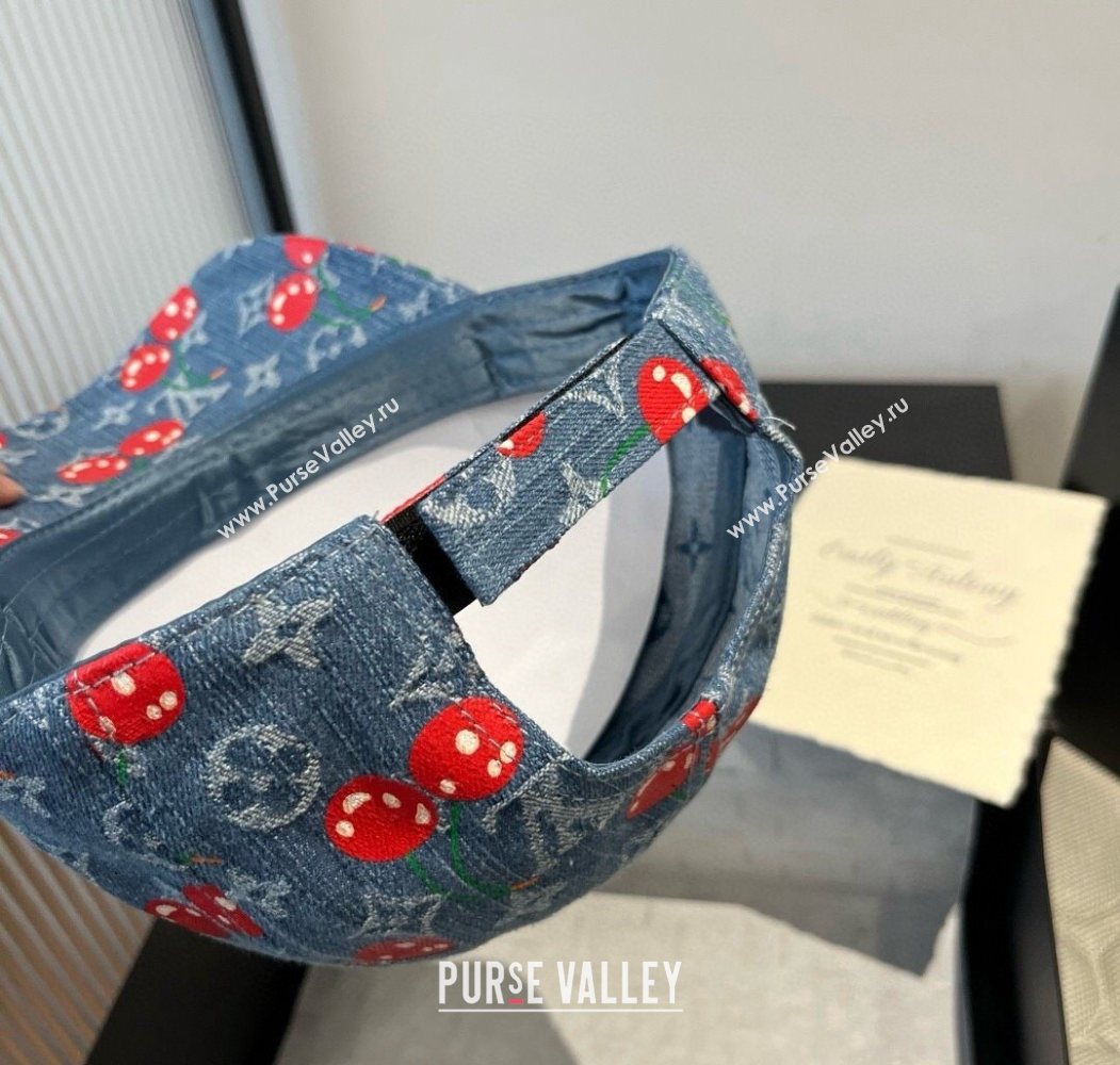 Louis Vuitton LV x TM Cerise Cherry Baseball Hat Denim Blue 2025 (XMN-250724080)