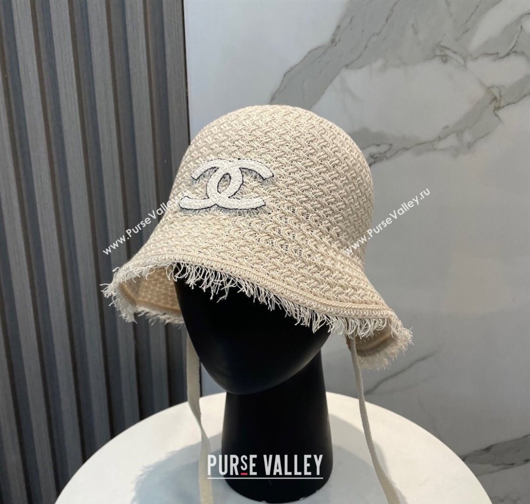 Chanel Fringe Bucket Hat White 2025 0724 (MAO-250724044)
