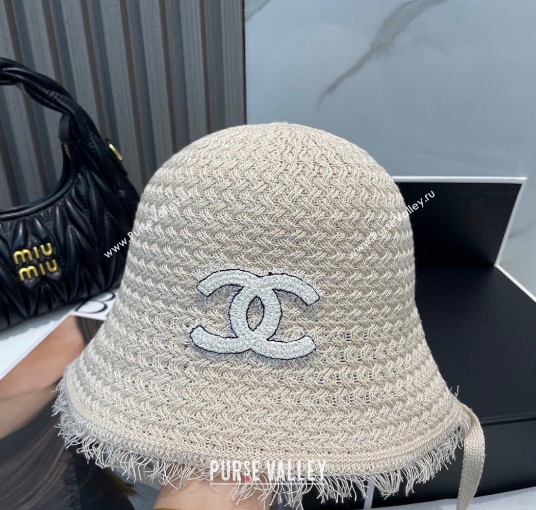 Chanel Fringe Bucket Hat White 2025 0724 (MAO-250724044)