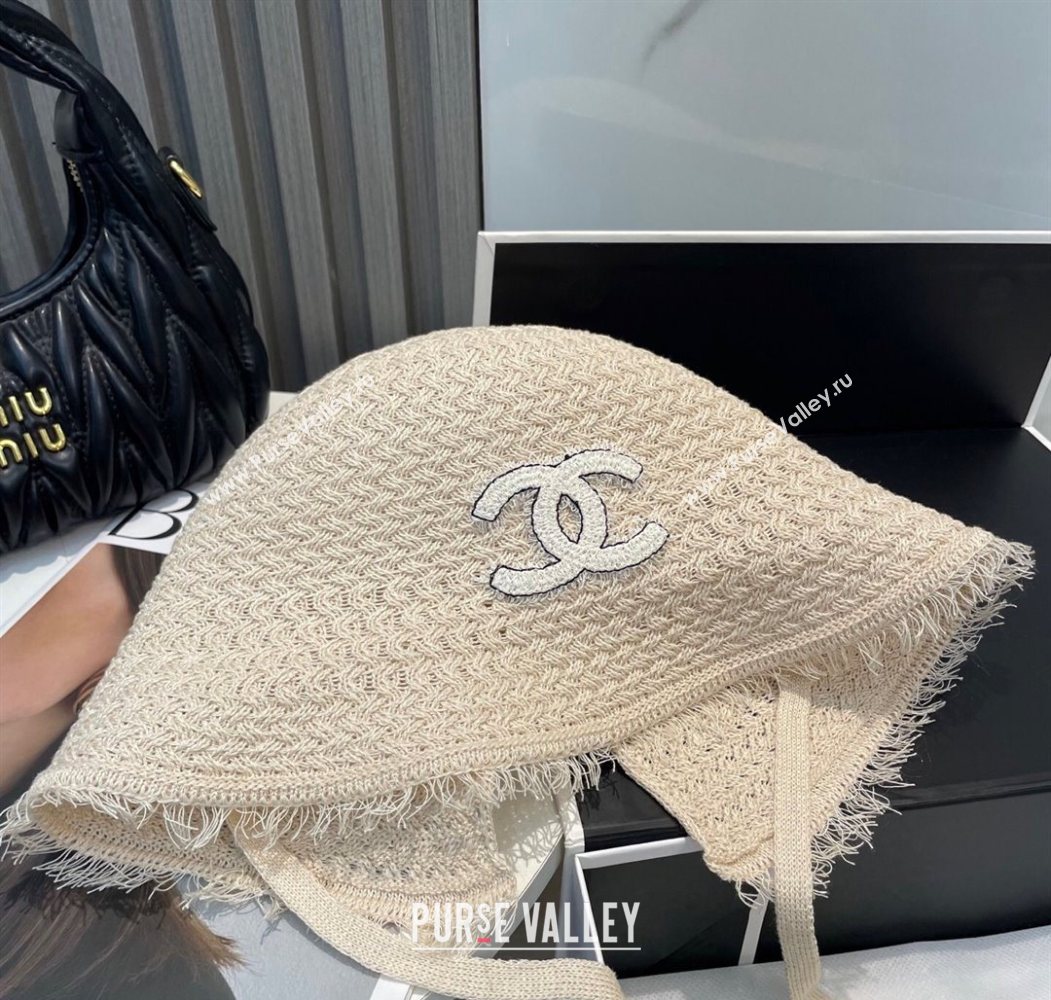 Chanel Fringe Bucket Hat White 2025 0724 (MAO-250724044)