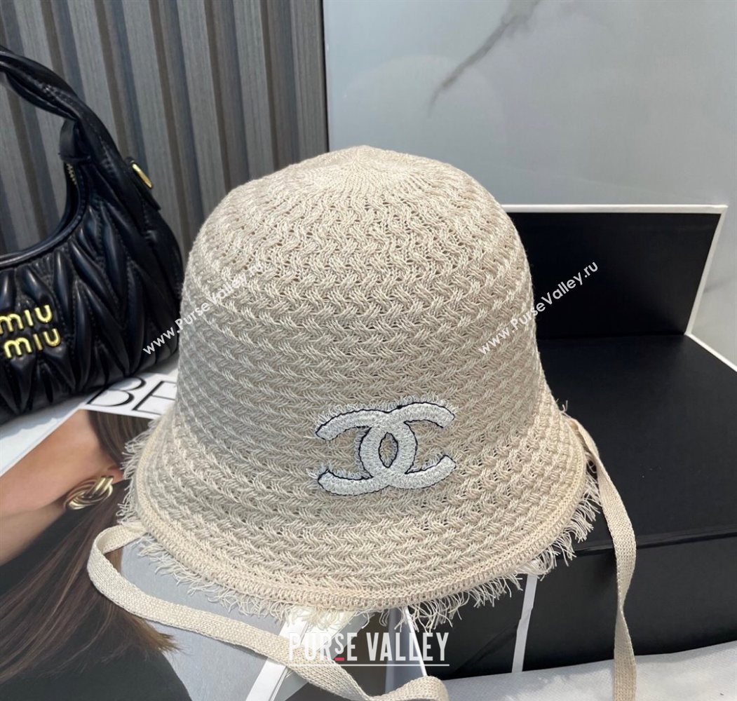 Chanel Fringe Bucket Hat White 2025 0724 (MAO-250724044)