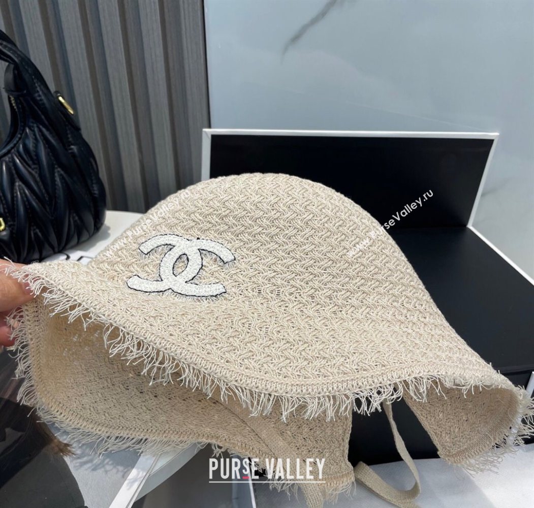 Chanel Fringe Bucket Hat White 2025 0724 (MAO-250724044)