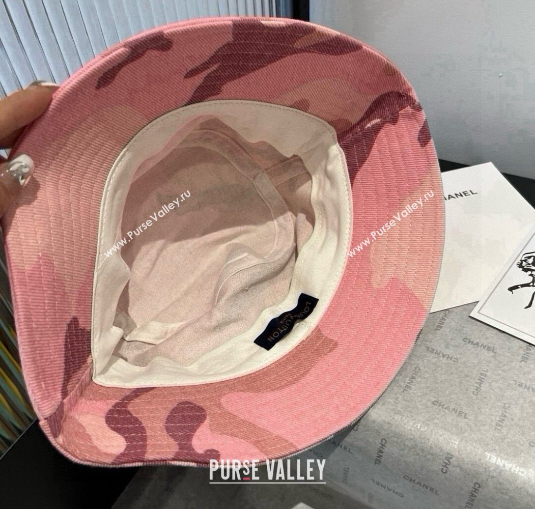 Louis Vuitton Canvas Bucket Hat Pink 2025 0724 (XMN-250724090)