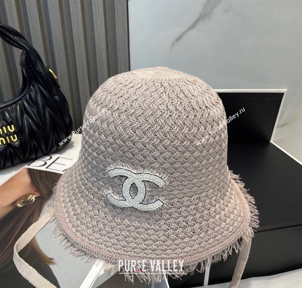 Chanel Fringe Bucket Hat Grey 2025 0724 (MAO-250724045)