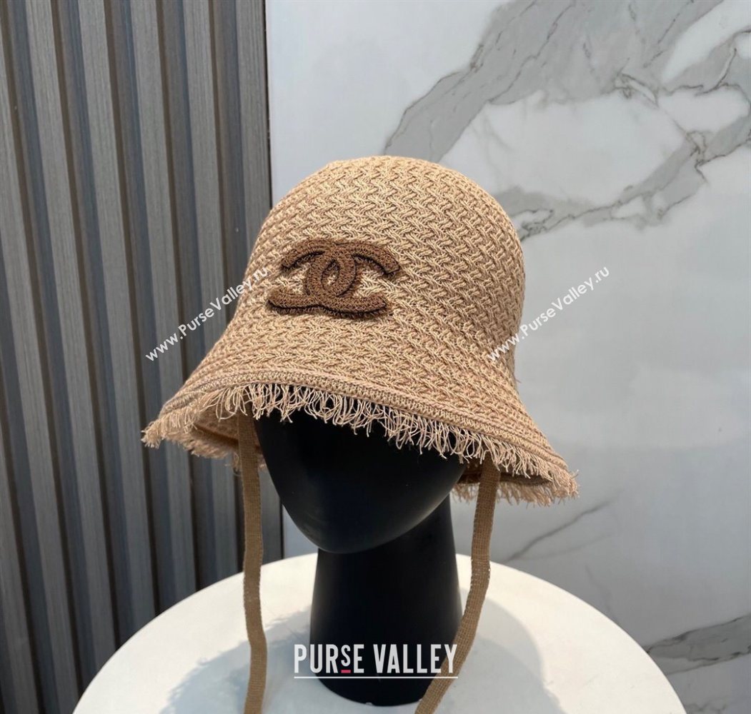 Chanel Fringe Bucket Hat Brown 2025 0724 (MAO-250724046)