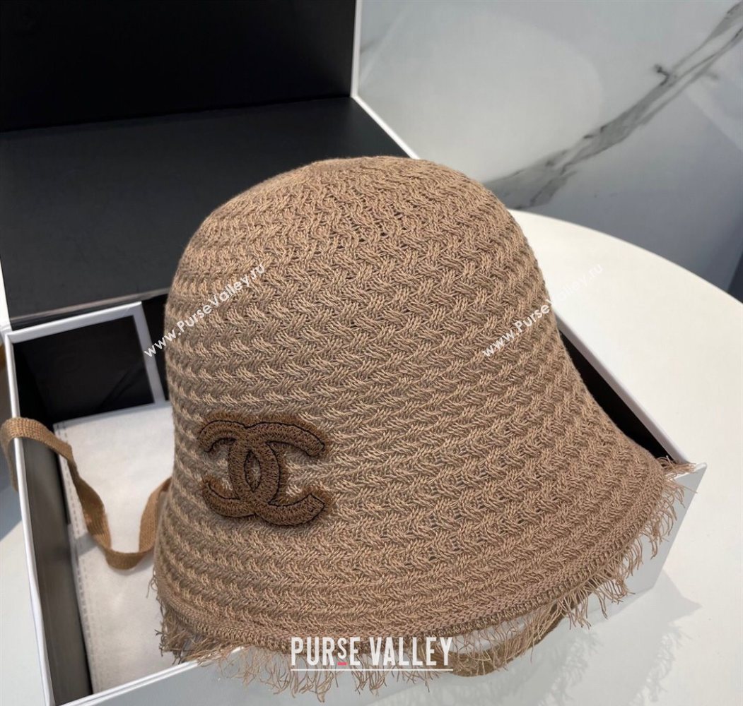 Chanel Fringe Bucket Hat Brown 2025 0724 (MAO-250724046)